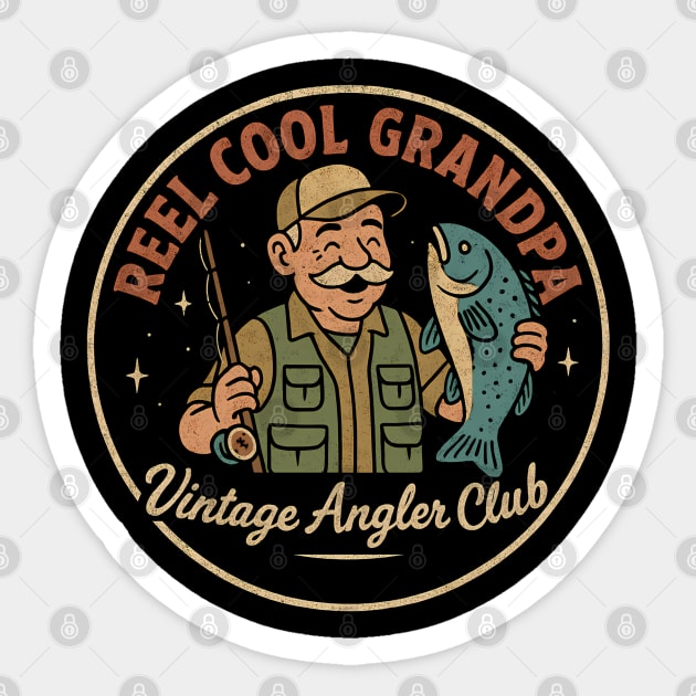 Reel Cool Grandpa – Funny Fishing Shirt for Grandpas Sticker by Hobby Helpers Merch